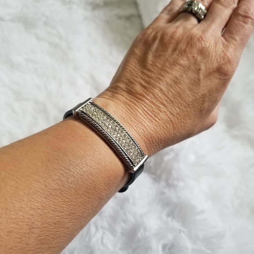Pave` stone bracelet